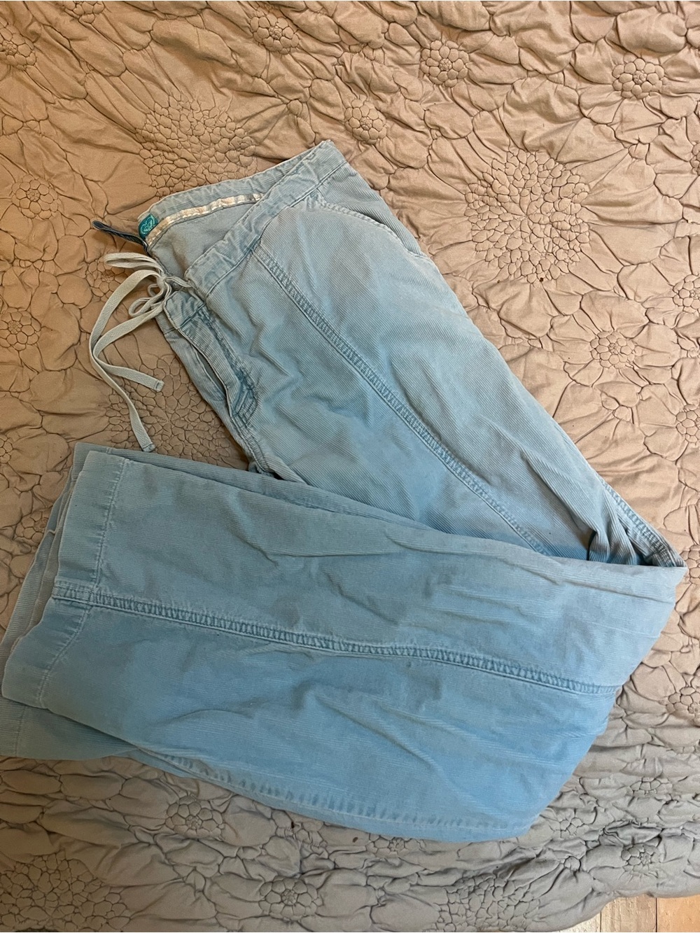 Vintage Roxy Light Blue Boyfriend lowride corduroy with Drawstring Waist